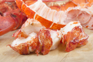 Beautiful lobster meat taken out of the shell